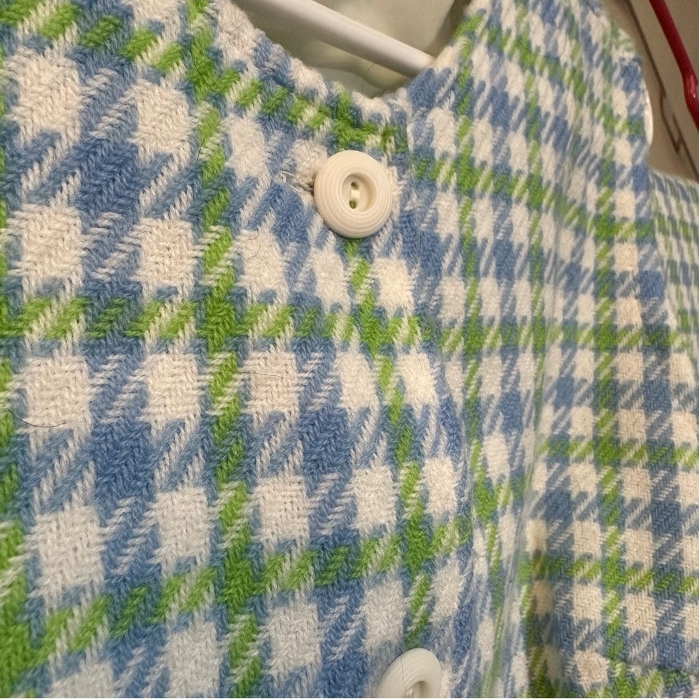 Rare Vintage 1970's MOD green/blue houndstooth two-piece suit - Picture 12 of 16